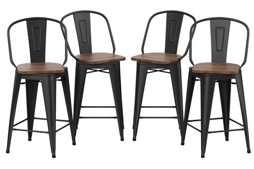 Metal bar stools set - metal,